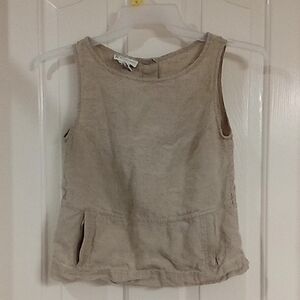 Elegant Beige Sleeveless Top